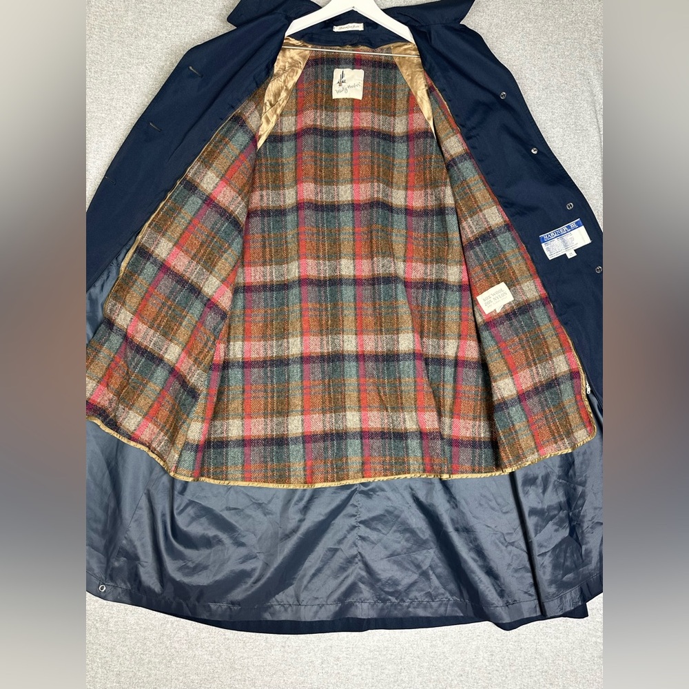 Vintage Misty Harbor Trench Coat Womens 14 Wool Plaid Liner Removable Lining 90s
